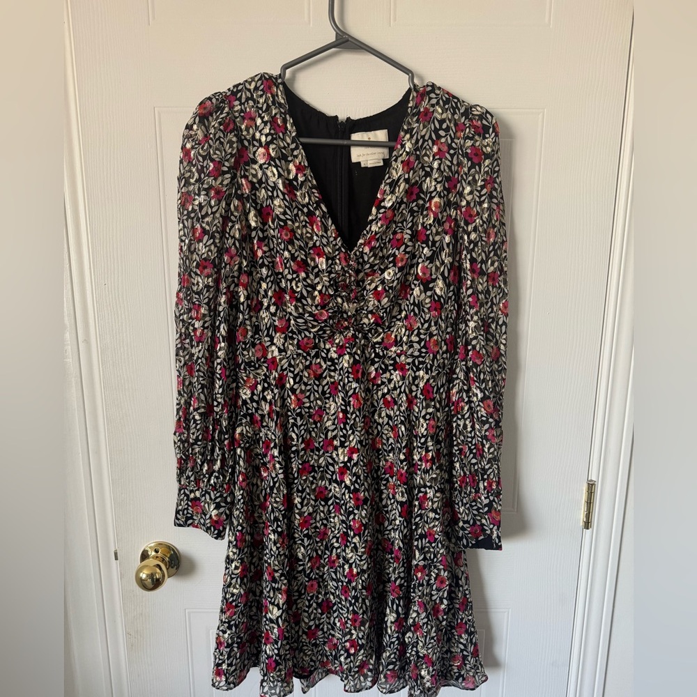 Kate Spade New York Silk Floral Park Clip Dot Dress Size 4